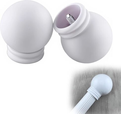 مجموعة حديثة من 2 قضبان الستار المستديرة ، قبعات نهاية الكرة 35 ملم/1.4in لقضبان الستائر 5/8 بوصة ، والبلاستيك السود in Kuwait