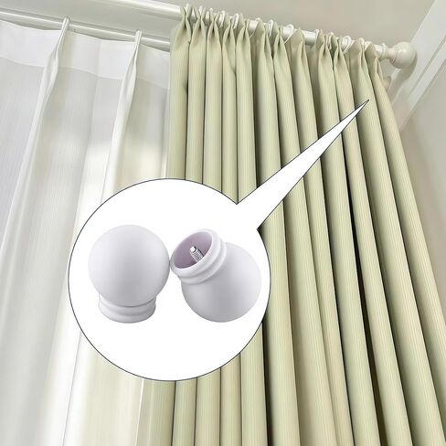 مجموعة حديثة من 2 قضبان الستار المستديرة ، قبعات نهاية الكرة 35 ملم/1.4in لقضبان الستائر 5/8 بوصة ، والبلاستيك السود in Kuwait