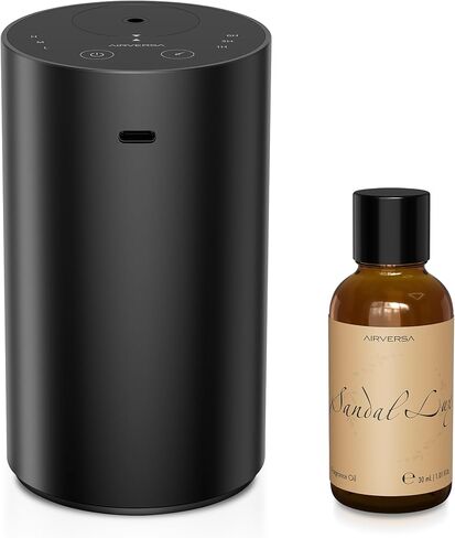 Waterless Essential Oil Diffuser for Home Aromatherapy Scent Diffusers with 1/3/6h Timer Settings or Timer-Off, 3 Mist Levels for Car Room Studio Office, ANX Premium Metal Black 2 Pack in Saudi Arabia
