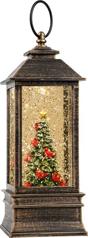 12.5'' Fall Snow Globe Lantern - Scarecrow and Turkey Lighted Water Lantern with Swirling Glitter Fall Decorations for Home, Thanksgiving, Autumn Harvest Fall Decor in Kuwait