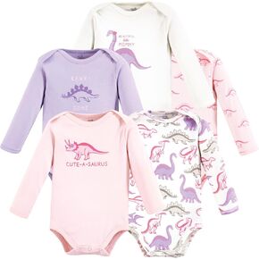 Touched by Nature Unisex Baby Organic Cotton Long-Sleeve Bodysuits, Girl Safari, 3-6 Months in Saudi Arabia