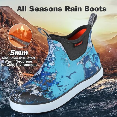 Showave's Rain's Rain Boots Girl's Deck Boots Boy's Boy's Rain Boot Nonoprene Neopren in Kuwait