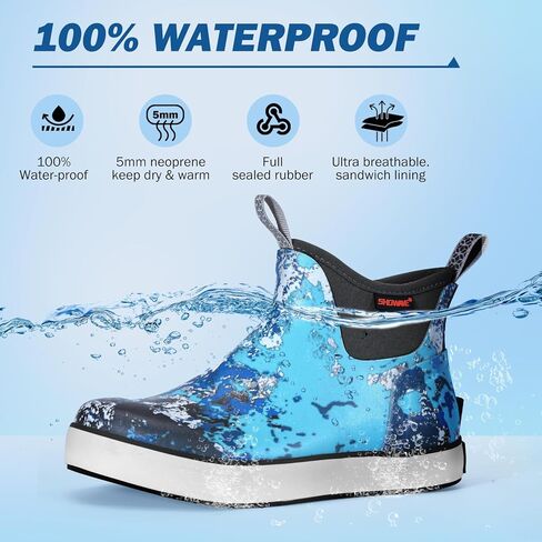 Showave's Rain's Rain Boots Girl's Deck Boots Boy's Boy's Rain Boot Nonoprene Neopren in Kuwait