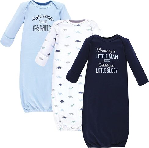Hudson Baby Unisex Baby Cotton Gowns, Sparkle, Preemie/Newborn in Kuwait