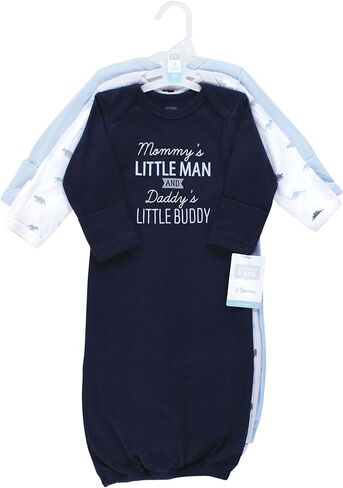 Hudson Baby Unisex Baby Cotton Gowns, Sparkle, Preemie/Newborn in Kuwait