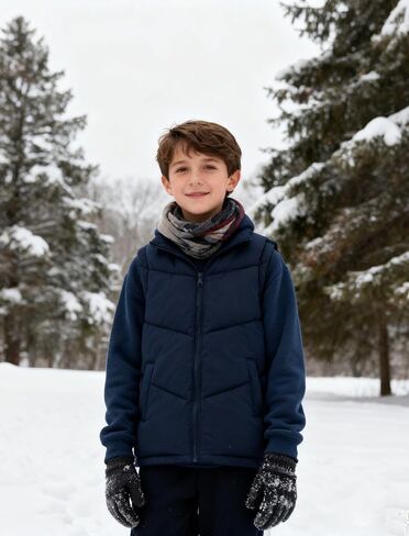 RAISEVERN Boys Puffer Vest Kids Zipper Winter Quilted Sleeveless Jacket with Pockets 5-12 Years in Saudi Arabia