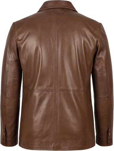 Men's Leather Blazer Coat - Lambskin Leather Blazer Men Casual Leather Sport Coats Jacket in Kuwait