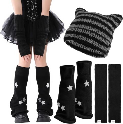 Jspupifip Y2K Leg Warmers for Women, Star Arm Warmers Streetwear Leg Cover Retro Stretchy Dance Accessories in Kuwait
