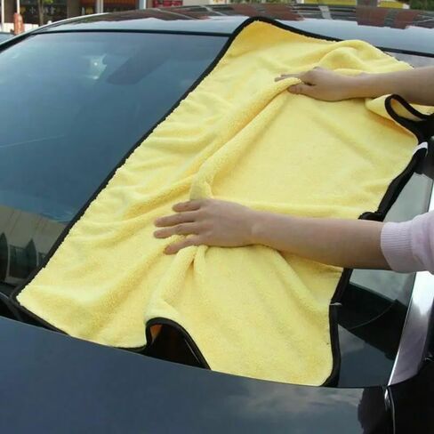 منشفة تنظيف السيارات على الوجهين 3pcs-تجفيف سريع وامتصاص وسميك لغسيل السيارات ، مناديل سيارات الألياف الدقيقة (الأزرق) in Saudi Arabia