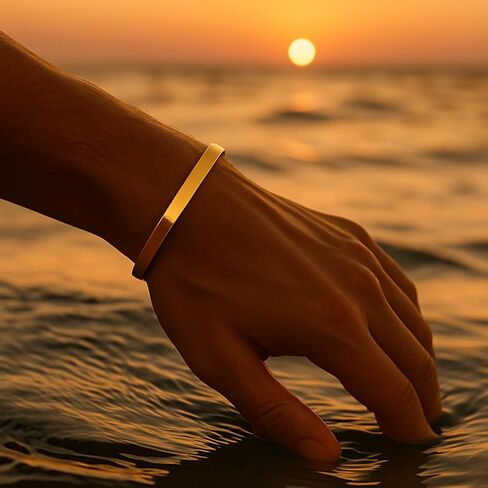 Forge & Foundry Men's Minimalist Titanium Cuff Bracelet | Versitile Unisize Waterproof | Design-Led Artisan Jewelry, from London | Ravick in Saudi Arabia