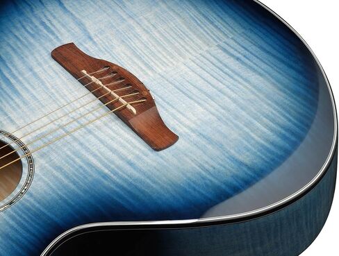 Ibanez AEWC32FM AEWC Acoustic-Electric Guitar - Indigo Sunset Fade High Gloss Bundle with Case, Tuner, Strap, D'Addario Strings, Picks, Austin Bazaar Instructional Video, and Polishing Cloth in Saudi Arabia