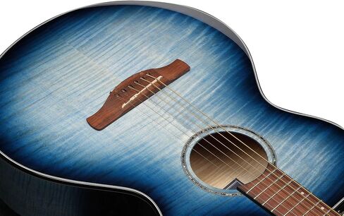 Ibanez AEWC32FM AEWC Acoustic-Electric Guitar - Indigo Sunset Fade High Gloss Bundle with Case, Tuner, Strap, D'Addario Strings, Picks, Austin Bazaar Instructional Video, and Polishing Cloth in Saudi Arabia