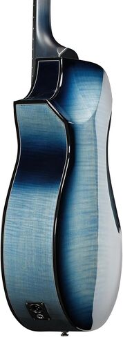Ibanez AEWC32FM AEWC Acoustic-Electric Guitar - Indigo Sunset Fade High Gloss Bundle with Case, Tuner, Strap, D'Addario Strings, Picks, Austin Bazaar Instructional Video, and Polishing Cloth in Saudi Arabia