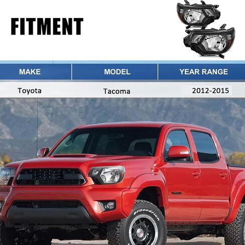 مجموعات المصابيح الأمامية متوافقة مع 2012 2013 2014 2015 Toyota Tacoma 12 13 14 15 Tacoma المصابيح الأمامية [DOT and SEA] [نوع الهالوجين] in Kuwait