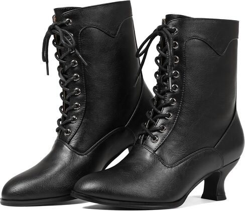 Erocalli Victorian Boots Witch Costume Renaissance Shoes Women Pirate Vintage Boot Witchy Clothes for Women in Kuwait