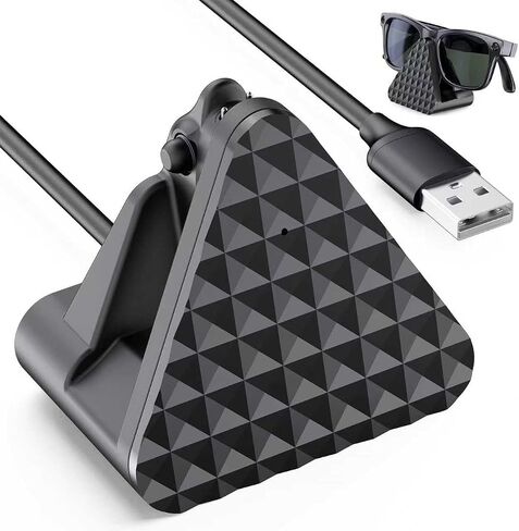 شحن Dock متوافق مع Ray-Ban Meta Smart Glasses Wayfarer/Skyler/Headliner ، شاحن للأهارات الذكية سفرًا قابلًا للشرب مع محول ، أبيض in Kuwait