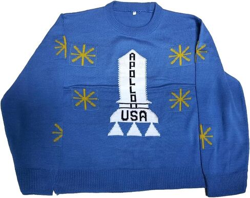 Danny Torrance Apollo 11 USA Youth Sweater - زي أفلام الأطفال وارتداء كل يوم - Moon Landing - الأولاد الأزرق المتماسك in Saudi Arabia
