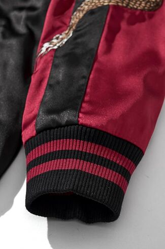 أزياء الشارع الشارع القابلة للانعكاس الرجال اليابانيين التنين التطريز سترة القاذفة وصمة عار الكامل زيب طيار الرياح in Kuwait