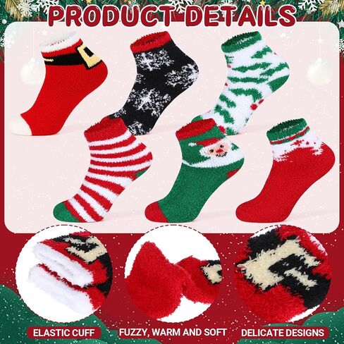 Capoda 24 Pack Fall Fuzzy Socks for Women عيد الشكر كأس الهدايا مجموعة 24 زوجًا دافئ in Kuwait