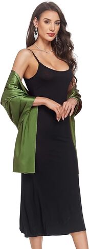 Shawls and Wraps for Evening Dresses Satin Shawl Wraps for Women Wedding Formal Shawl in Kuwait