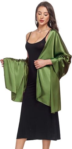 Shawls and Wraps for Evening Dresses Satin Shawl Wraps for Women Wedding Formal Shawl in Kuwait
