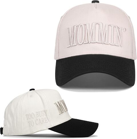 Mommin Trucker Hat for Women，Vintage Embroidered Baseball Cap，Mom Essentials Funny Gifts for Mothers Day in Kuwait