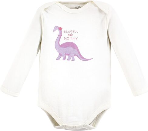Touched by Nature Unisex Baby Organic Cotton Long-Sleeve Bodysuits, Girl Safari, 3-6 Months in Saudi Arabia
