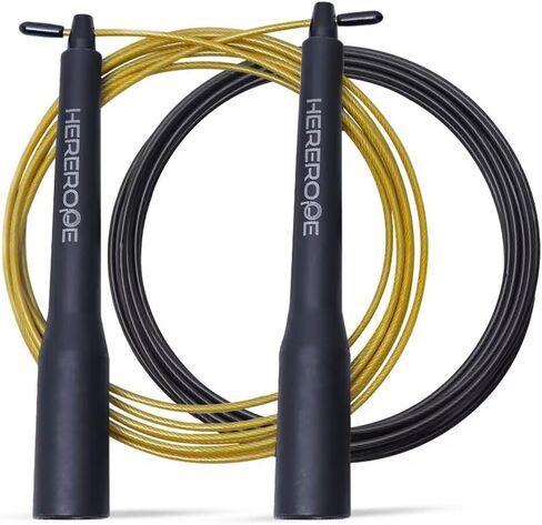 Speed Jump Rope for Men Women, Hererope Speed Rope With Dual Bearing System, 2 Cables, Adjustable Jump Rope for Boxing, CrossFit, HIIT & Strength TrainingDouble Unders, Fitness Workouts Training in Saudi Arabia
