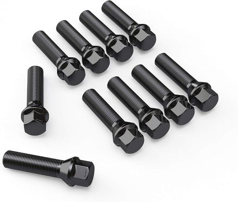 10pcs Extended Lug Bolts 14x1.25 (40mm Shank Length - Not OEM Length, Cone Seat) Compatible with BMW 228i 320i 328i 335i 428i 435i 528i 535i 535d 550i F10 F30 640i M3 M4 M5 M6 X3 X5 - Black in Saudi Arabia