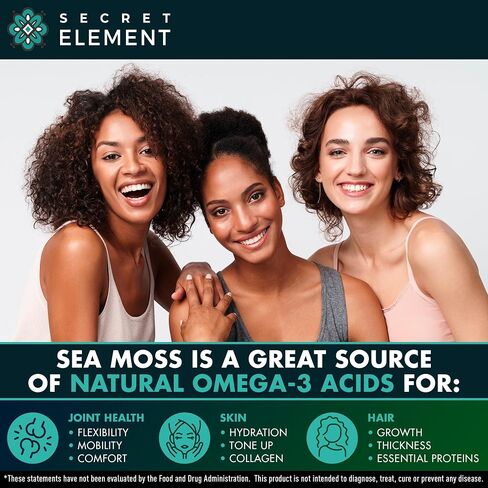 Sea Moss Capsules - Irish Sea Moss Advanced with Burdock Root, Bladderwrack & Muira Puama for Immunity, Gut, & Energy - Superfood Sea Moss Supplements w/Raw Sea Moss Powder, 120 Capsules, (3 Pack) in Kuwait