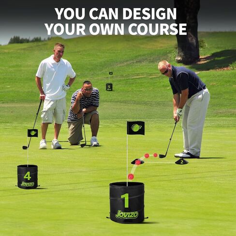 Bucket Golf Chipping Game with 1 Club & 6 Holes, Portable Golf Set for Adults Kids, Outdoor Indoor Sports Practice Toy Gift for Family Play Yard, Backyard, Lawn, Beach in Saudi Arabia