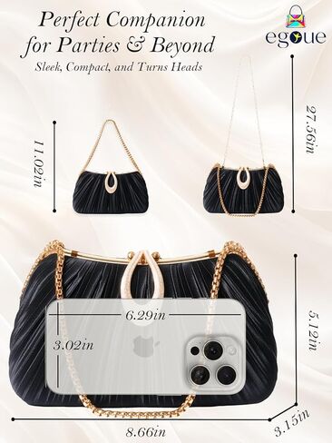 Gold Clutch Purses for Women - Elegant Sparkling evening bags for Wedding Galas, Prom Nights, Cocktail Parties& Formal Events in Kuwait