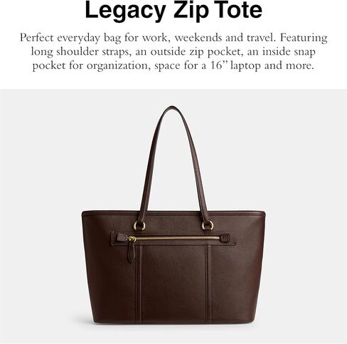Coach Legacy Zip Tote, B4/Black in Saudi Arabia