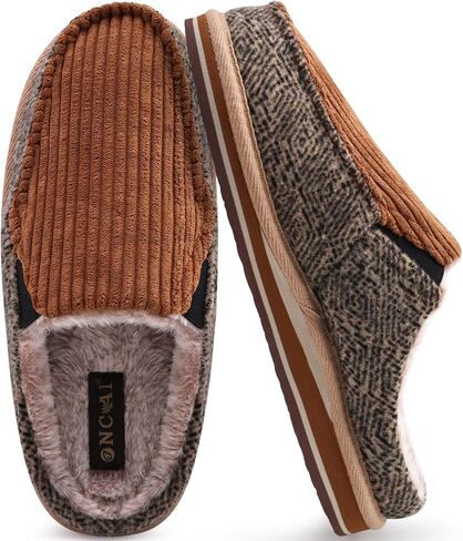 النعال من أونكاي للرجال moccasins moccasins دافئة مغلقة الخلفية corduroy النعال البيت مع عالية الكثافة شعرت غامض في الهواء الطلق في الهواء الطلق اليوغا حصيرة المطاط باطن in Saudi Arabia