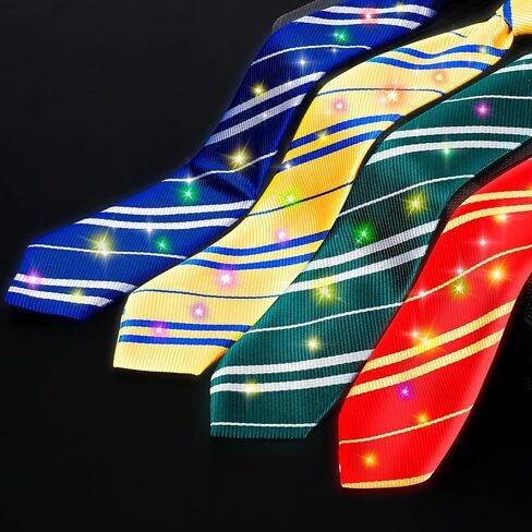 LED Cosplay Tie for Magic School, Halloween Costume Accessories Light Up Necktie for Pretend Play, Kids Teens Gift in Saudi Arabia