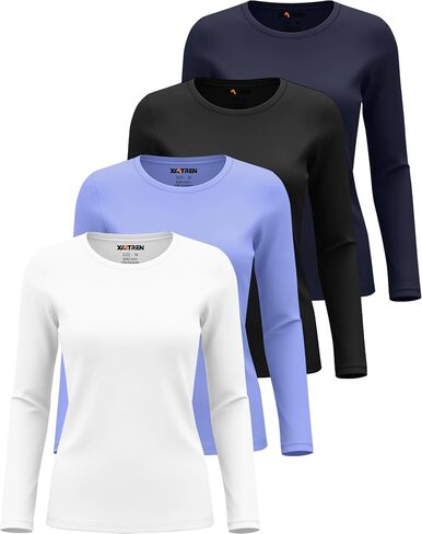4 Pack Women's Underscrub Shirts Nurse Undershirts Long Sleeve Crewneck Slim Fit Tops Soft Stretchy Basic Tee in Saudi Arabia
