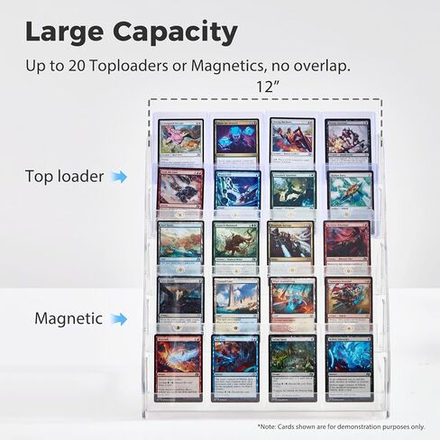4 Tier Acrylic Trading Card Display Stand, 12" Riser Display Shelf for Magnetic Holders, Toploaders, PSA Graded Cards, TCG Sports Card Collection (1 PACK) in Saudi Arabia