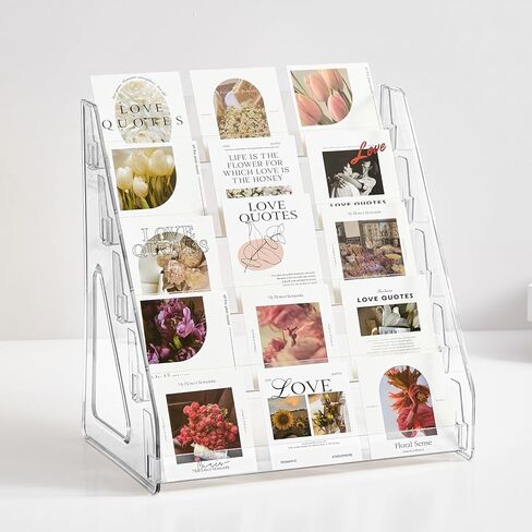 4 Tier Acrylic Trading Card Display Stand, 12" Riser Display Shelf for Magnetic Holders, Toploaders, PSA Graded Cards, TCG Sports Card Collection (1 PACK) in Saudi Arabia