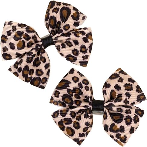 Baby girls leopard hair bow Clips Pin,leopard print bow hairpin for women(FD62) (1) in Kuwait