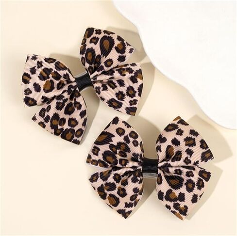 Baby girls leopard hair bow Clips Pin,leopard print bow hairpin for women(FD62) (1) in Kuwait