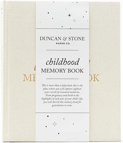 Baby Book Childhood Journal (Dusty Rose, 175 Pages) by Duncan & Stone - Milestone & Child Memory Book from Pregnancy to Year Eighteen – Childhood Memories Journal for Parents in Saudi Arabia