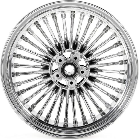 TOFR 16x5.5 Chrome Rear Wheel Rim Fat King Spokes Tubeless For Harley Dyna Super Glide Low Rider FXDB Street Bob Wide Glide 06-17 Softail FXST Standard Night Train Springer 06-10 Fat Boy 06-17 in Saudi Arabia
