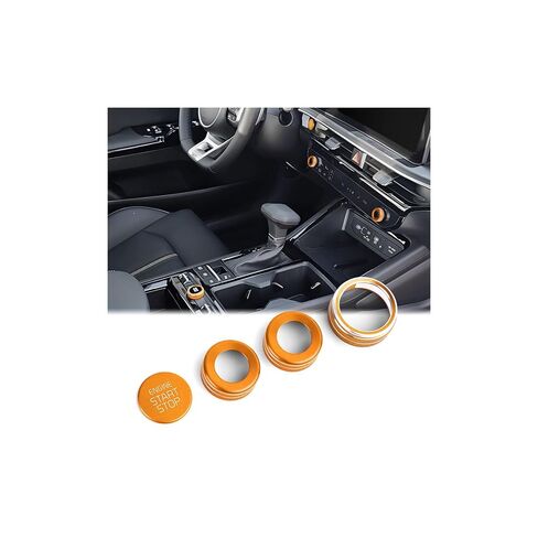 for Kia K5 2025 2026 Accessories EX/LXS/GT/GT-Line, 4pcs Aluminum Alloy Knob Cover Trim Kit (Red) - Push Start, Air Conditioning & Drive Mode - DvlynAuroa in Kuwait