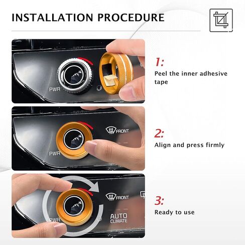 for Kia K5 2025 2026 Accessories EX/LXS/GT/GT-Line, 4pcs Aluminum Alloy Knob Cover Trim Kit (Red) - Push Start, Air Conditioning & Drive Mode - DvlynAuroa in Kuwait