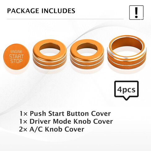 for Kia K5 2025 2026 Accessories EX/LXS/GT/GT-Line, 4pcs Aluminum Alloy Knob Cover Trim Kit (Red) - Push Start, Air Conditioning & Drive Mode - DvlynAuroa in Kuwait