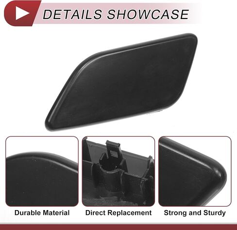 غلاف فوهة غسالة المصباح الأيسر الأمامي من المصباح رقم 866636SJ170 غلاف فوهة القطع المصد لـ Subaru Forester 2022-2024 Black Plastic 1 PC in Saudi Arabia