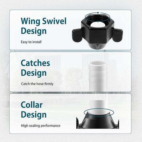 WASSERMANN RV Plumbing Parts, 1/2"NPSF-1/2"Barb Straight Swivel Adapter, Water Pump Fittings for Water Pump Strainer & RV Water Pumps, Nylon, 2 Pack in Saudi Arabia