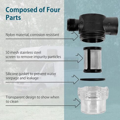 WASSERMANN RV Plumbing Parts, 1/2"NPSF-1/2"Barb Straight Swivel Adapter, Water Pump Fittings for Water Pump Strainer & RV Water Pumps, Nylon, 2 Pack in Saudi Arabia