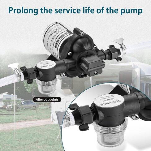 WASSERMANN RV Plumbing Parts, 1/2"NPSF-1/2"Barb Straight Swivel Adapter, Water Pump Fittings for Water Pump Strainer & RV Water Pumps, Nylon, 2 Pack in Saudi Arabia