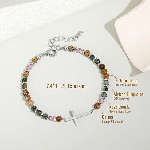 Dainty Cross Bracelet for Women, Christian Gifts for Women Friends Sister Daughter Mom Sister in Christ on Birthday Easter Christmas Stocking Stuffers Friendship Jewelry in Kuwait